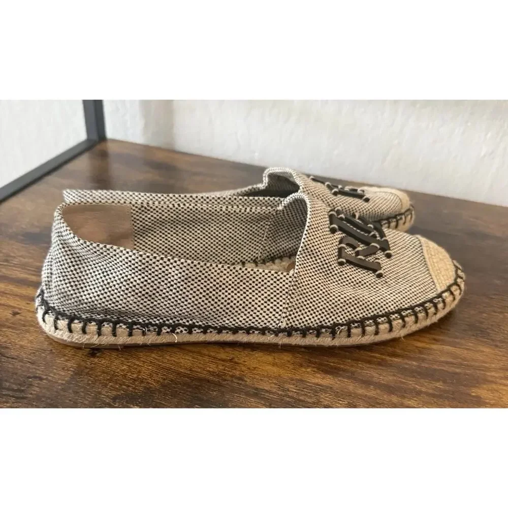Ralph Lauren Cameryn III Canvas & Leather Espadrilles Women’s US 7.5 Shoes